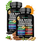 Adndale Sea Moss Capsules - Sea Moss Blend with Ashwagandha, Turmeric & Black Seed Oil - 90 Count