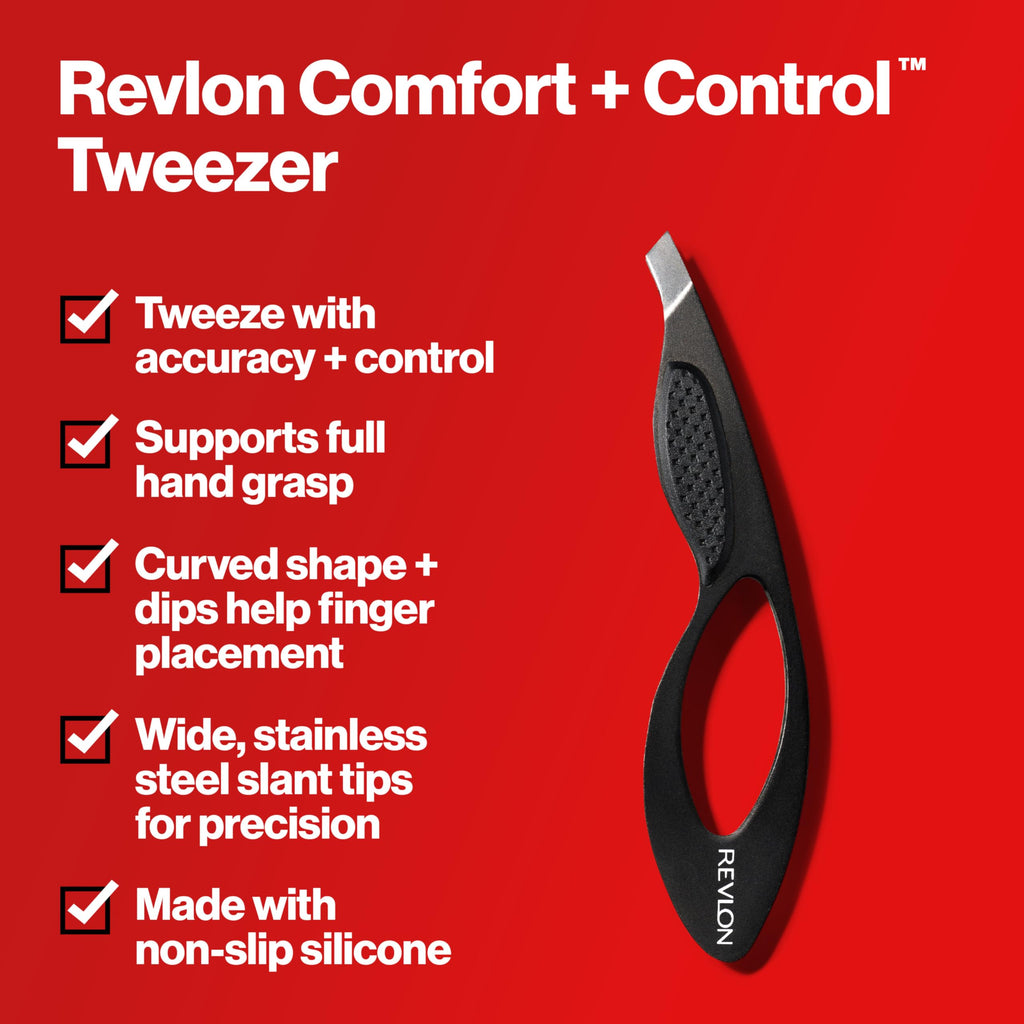 Buy now Revlon Comfort and Control Tweezer, Easy to Use Eyebrow Tool with Wide Grip, 1 count at indiglob india