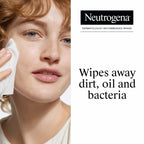 Neutrogena Makeup Remover Towelettes, Pink Grapefruit, 2 x 25 ct | Disposable Acne Face Towelettes to Remove Dirt, Oil, and Makeup for Acne Prone Skin