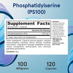 Buy now Jarrow FormulasÂ® PS100 Phosphatidylserine, 100 mg, Dietary Supplement for Brain Health and Cognition Support, 120 Capsules, Up to a 120 Day Supply at indiglob india