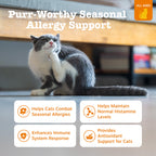 Zesty Paws Cat Allergy Relief for Cats - Omega 3 for Cats, Bacon, 60 Ct