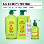 Garnier Fructis Diamond Sleek Hair Shine Spray, Up to 100-Hour Frizz Control, Heat Protectant up to 450°F with Vegan Keratin Smoothing Complex and Argan Oil for Frizzy, Dry, Dull Hair, 4.6 Fl Oz
