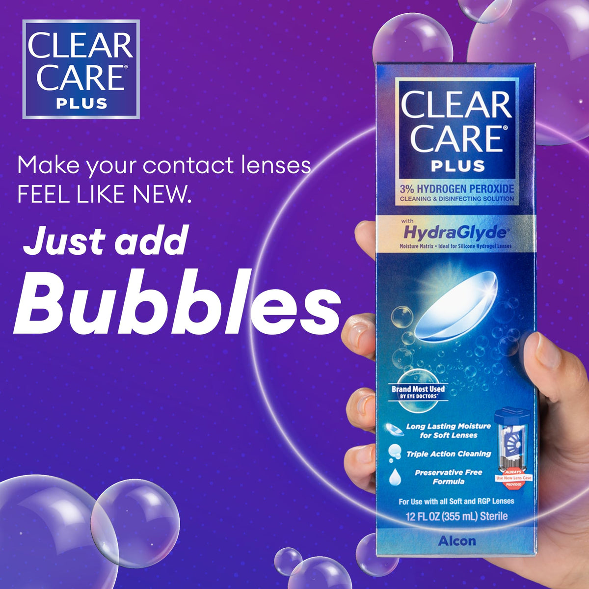 CLEAR CARE Plus Cleaning & Disinfecting Contact Lens Solution, 12 Oz 1 Pack