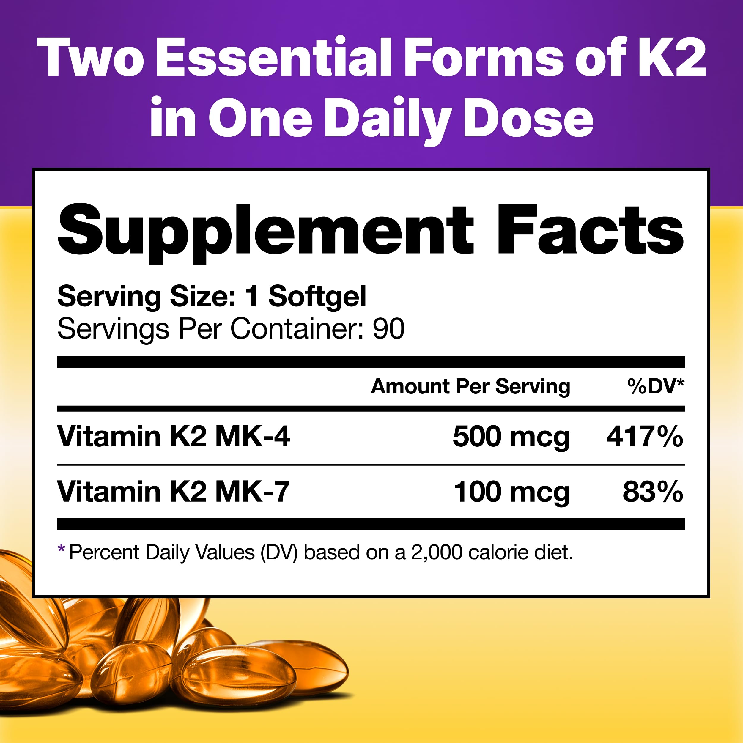 InnovixLabs Full Spectrum Vitamin K2 MK7 + MK4, 600 mcg (90 Softgels) | Vitamin K2 Supplement, Supports Heart & Bone Health, Trans Form MK-7 & MK-4, Adv. Calcium Support, Gluten Free, 90-Day Supply