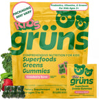 Gruns Kids Multivitamin Kids Greens Gummies, 28 ct | Daily Supplement with Vitamins, Minerals, Adaptogens, and Prebiotic Fiber