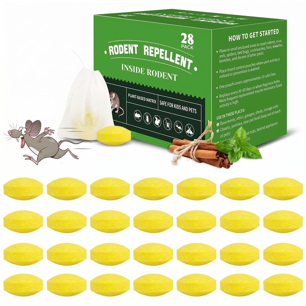 Mouse Repellent Tablets - Peppermint Oil Rodent & Mice Repellent (28 Pack)