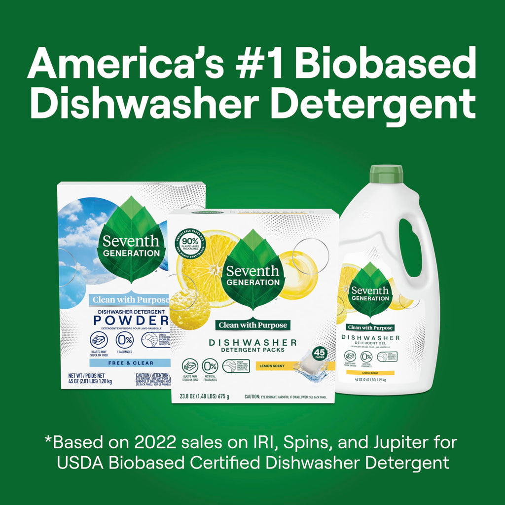 Buy now Seventh Generation Dishwasher Detergent Packs Free & Clear Pack of 5 for sparkling dishes Dishwasher tabs 45 count at indiglob india