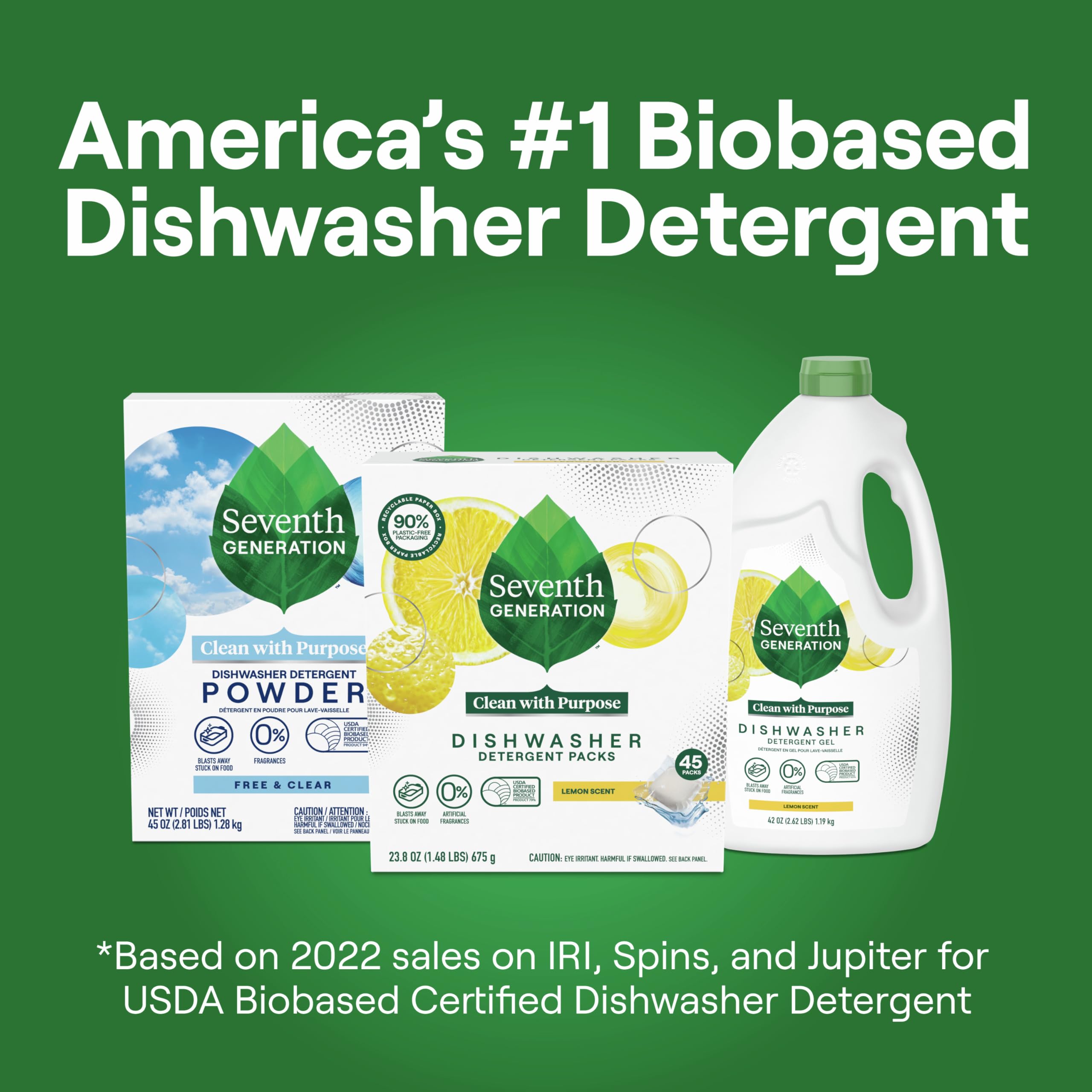 Buy now Seventh Generation Dishwasher Detergent Packs Free & Clear Pack of 5 for sparkling dishes Dishwasher tabs 45 count at indiglob india