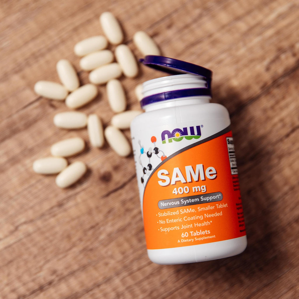 Buy now NOW Foods Supplements, SAMe (S-Adenosyl-L-Methionine) 400 mg, Nervous System Support*, 60 Tablets at indiglob india