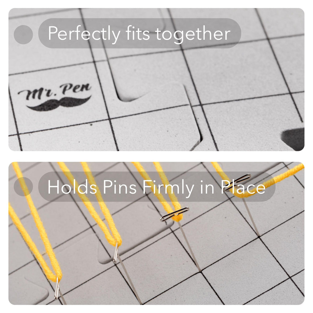Mr. Pen- Interlocking Blocking Mats, 12” x 12”, 4 Pack with 50 T-Pins