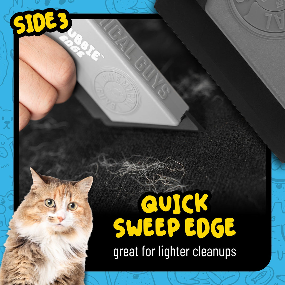 Chemical Guys, Grubbie Edge Reusable Pet Hair & Lint Removal Tool for Cars