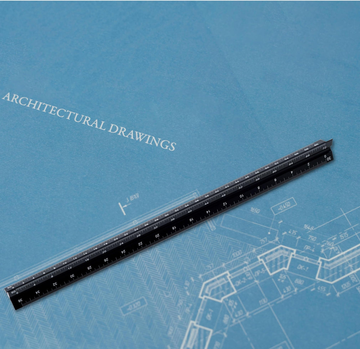 12 Inch Engineer Scale Ruler, Engineering Scale with Anodized Solid Aluminum Core, Laser Etched Scales, Imperial Scale - 1:10, 1:20, 1:30, 1:40, 1:50, 1:60, 12" Drafting Measuring Ruler