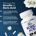 Simpli Supplements Boric Acid Suppositories for Women 600mg | 60 Count | Feminine Hygiene Support | Vaginal pH Balance & Freshness
