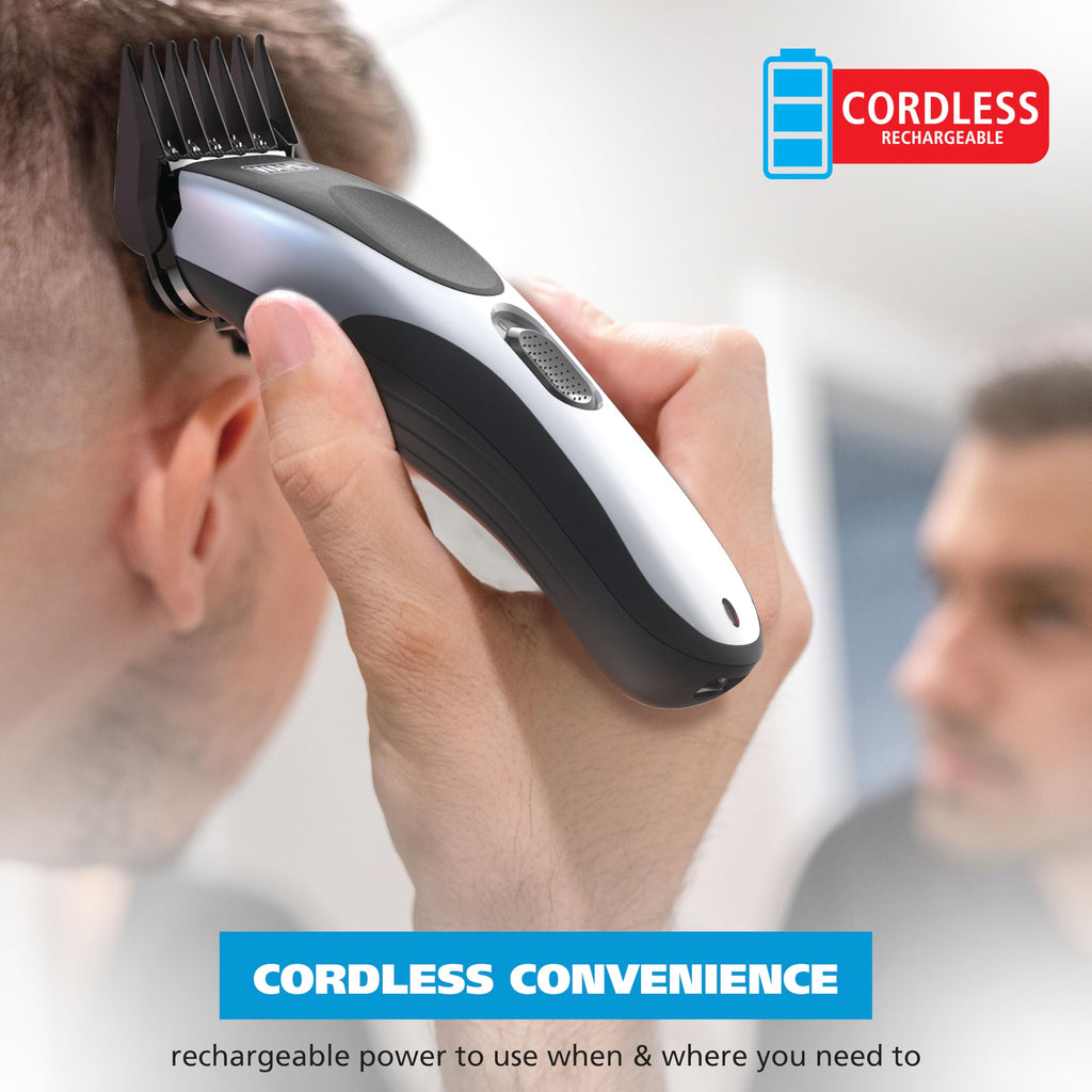 Wahl Clipper Home Pro Cordless Rechargeable Hair Clippers for Men | At-Home Haircuts For Men, Kids, & The Whole Family - Precision Haircutting Blades, Secure Snap-N-Lock Guards - Model 3031656