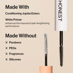 Honest Beauty 2-in-1 Extreme Length Clean Mascara, Primer, Black, .27 fl oz