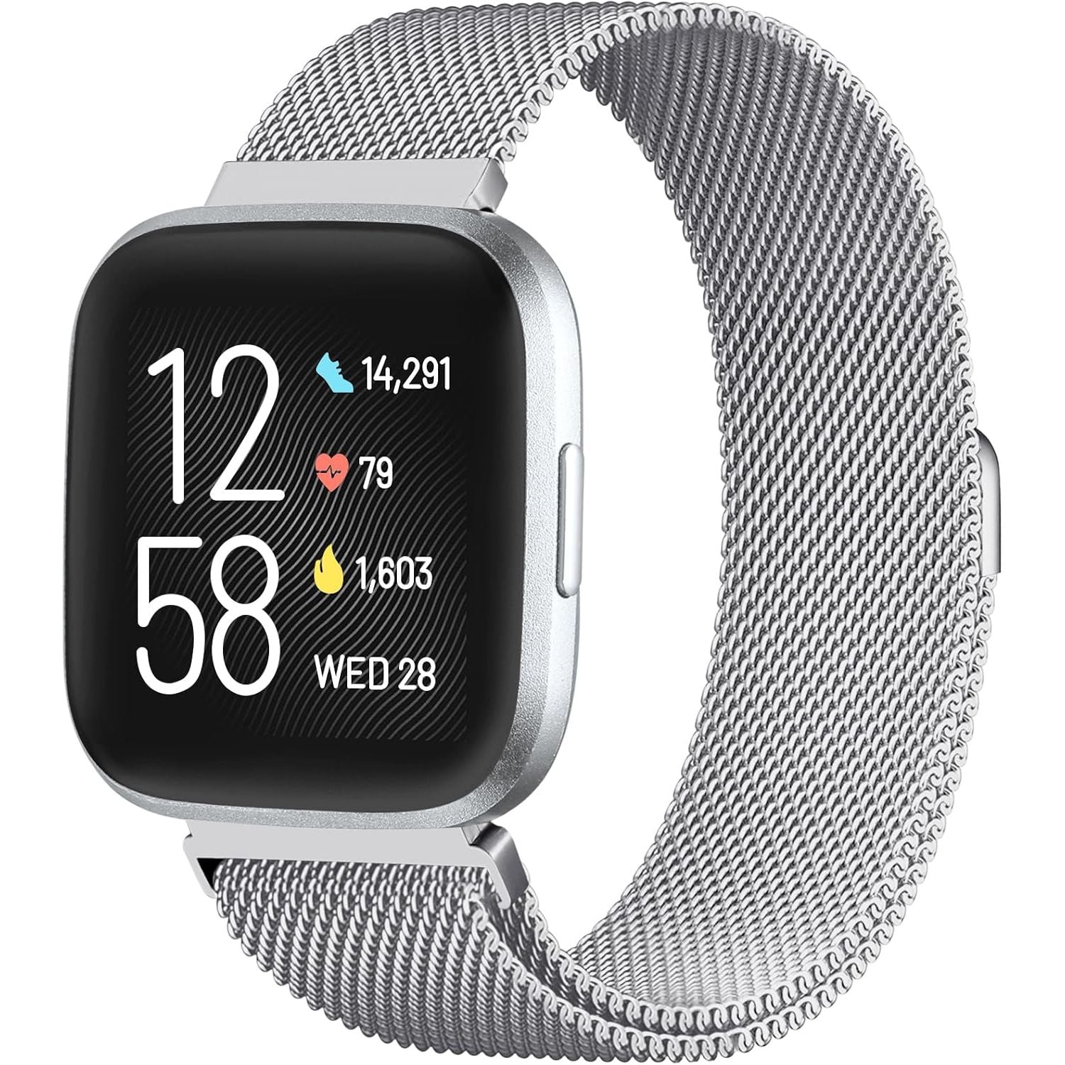 Buy now ZWGKKYGYH Metal Bands Compatible with Fitbit Versa 2/Versa Lite SE/Versa Band for Women Men, Royal Gold, Small L: 6.7" - 9.0" Silver at indiglob india