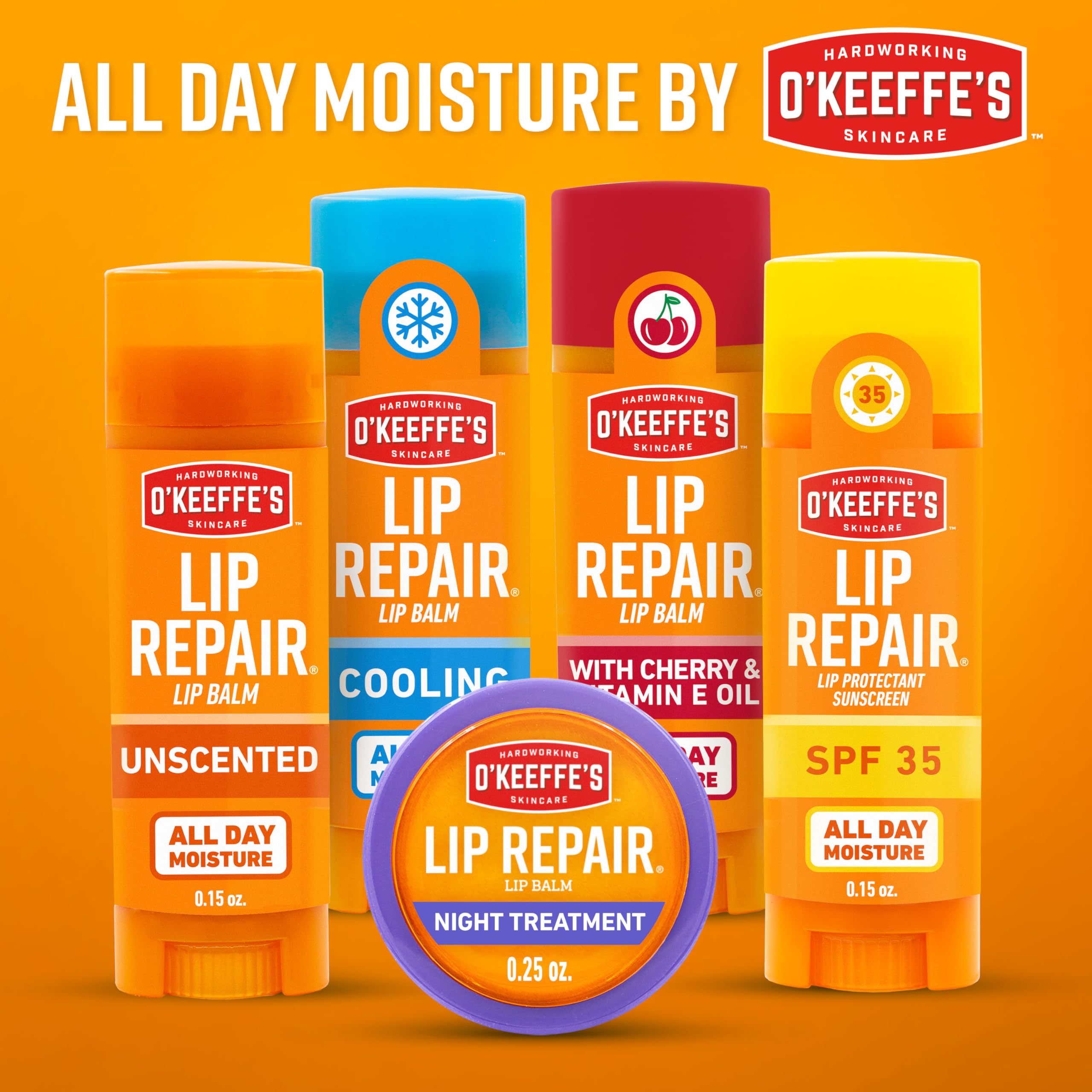 O'Keeffe's Lip Repair SPF 35 Balm, Moisturizer for Cracked, Dry Lips | Heals and Relieves, Long-Lasting Hydration, Contains Aloe, Hypoallergenic Formula