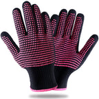 Teenitor Heat Resistant Glove With Silicone Bumps For Hair Iron Tool, Professional Heat Gloves For Heat Press, Heat Protectant Gloves For Hair Styling, Black