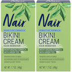 Nair Bikini Cream with Green Tea Sensitive Formula, 1.7 Ounce | Sensitive Skin Formula, Bikini Hair Removal, Dermatologist-Tested, Soft & Smooth Skin