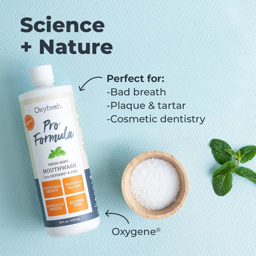 Buy now Oxyfresh Premium Pro Formula Fresh Mint Mouthwash â€“ Patented Zinc Mouthrinse for All Day Fresh Breath & Healthy Gums â€“ Refreshing & Alcohol Free Mouthwash | 16oz at indiglob india