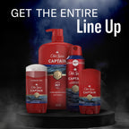 Old Spice Refreshing Body Wash for Men, 3X Defense, 24/7 Shower Fresh with Long Lasting Scent, Red Collection, Captain with Bergamot Scent, 33.4 oz