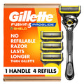 Gillette ProGlide Shield Men's Razor, 5-Blade Razor with Precision Trimmer, 1 Handle and 4 Refills