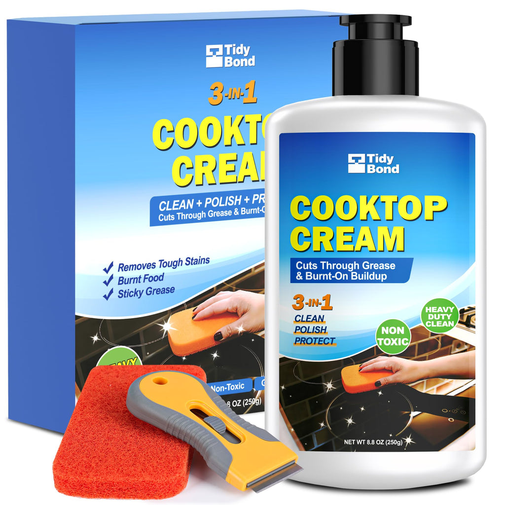 Glass Cooktop Cleaner & Polish Kit, Removes Burnt-On Food & Grease, 8.8 oz