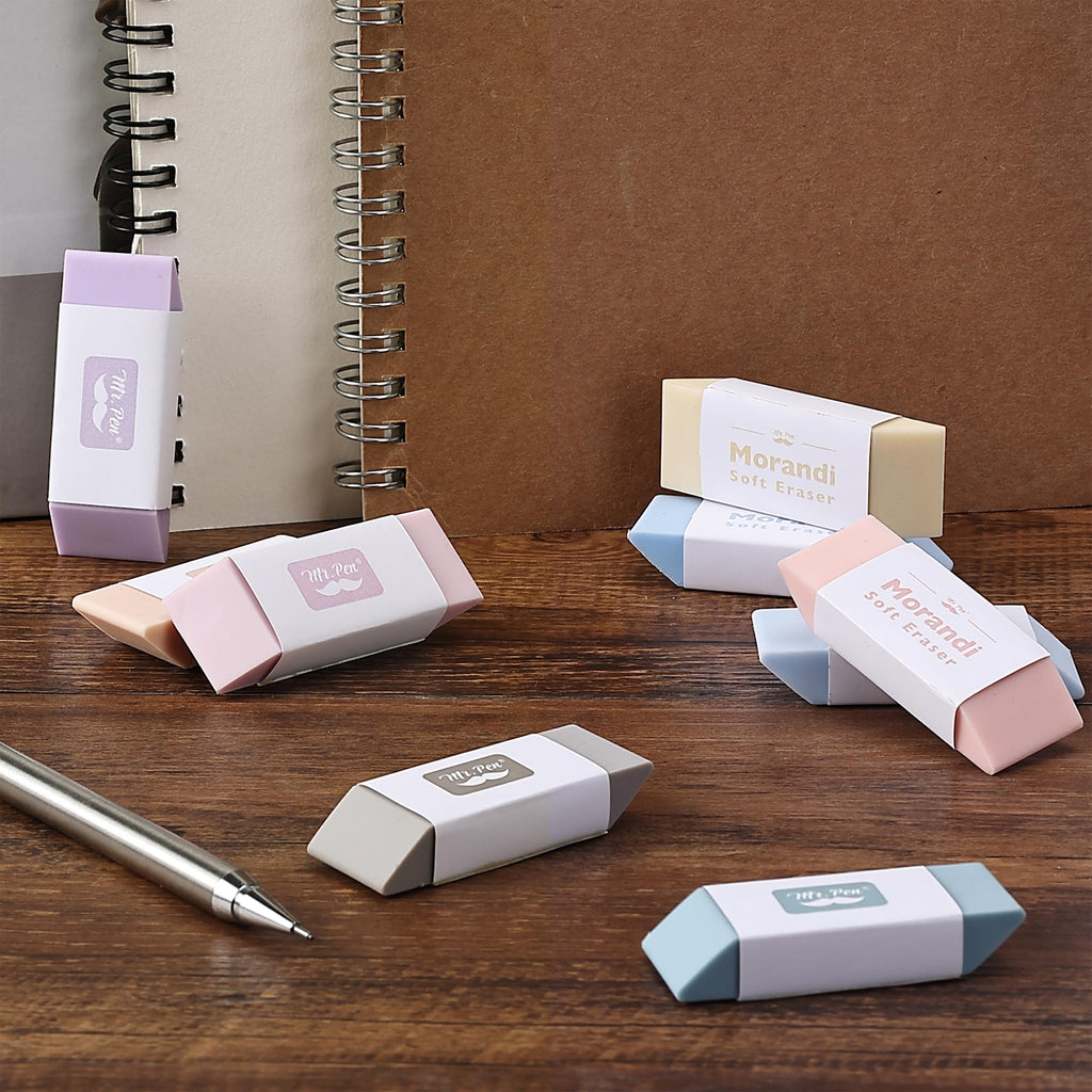 Mr. Pen- Pencil Erasers, 10 Pack, Morandi Colors