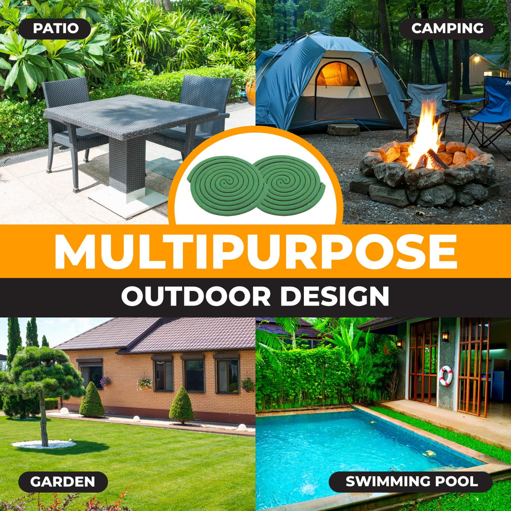 Mosquito Repellent Coils - Outdoor Use Reaches Up to 10 feet - Each Burns for 5-7 Hours (20 coils & 8 Coil Stands) for Patio Backyard
