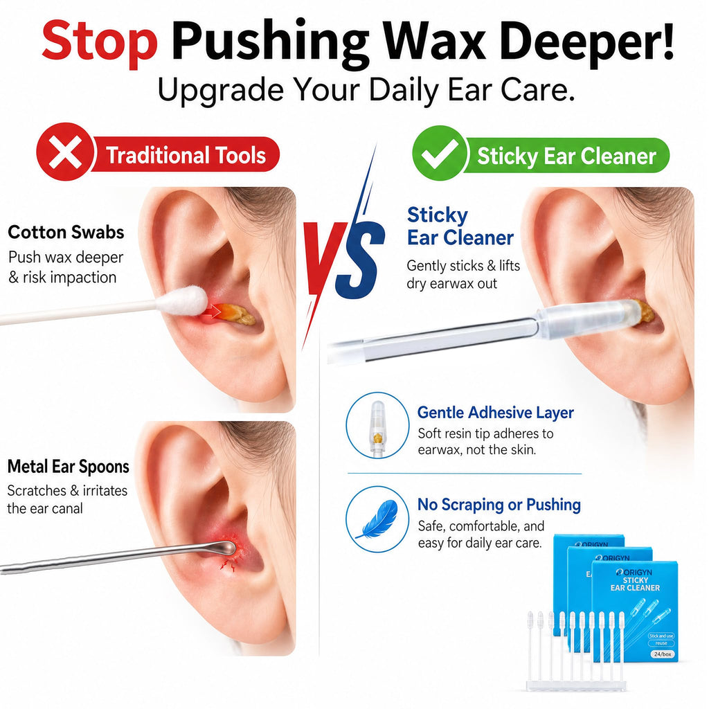 Ear Cleaners Reusable Tool for Dry Earwax Adhesive Tip