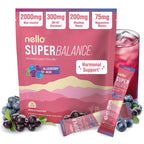 Nello Superbalance Hormonal Support Drink Mix, SRI-81 Shatavari, Myo-Inositol, Rhodiola Rosea, Vitamin C, Magnesium, Theobromine (20 Servings, Cran Apple)
