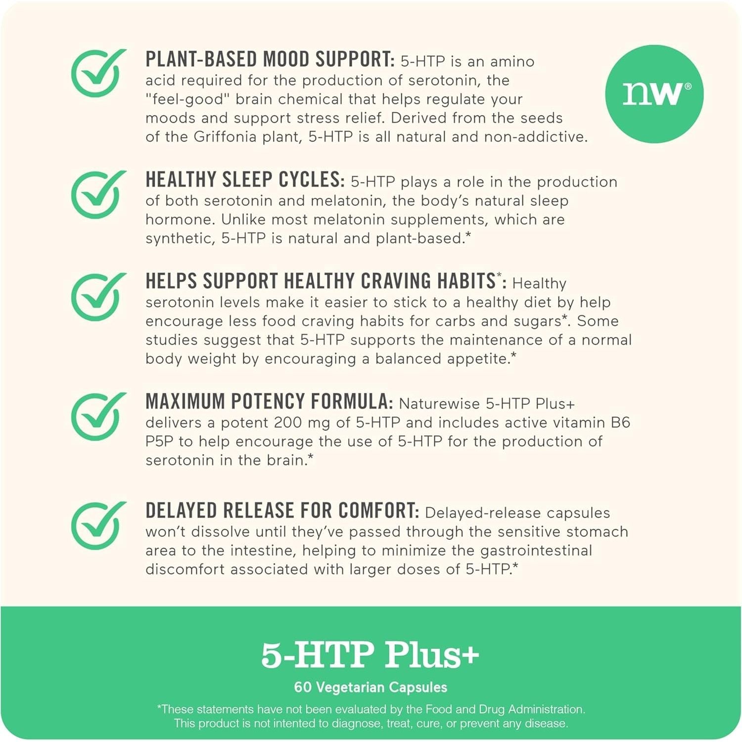 Buy now NatureWise 5-HTP 200mg Supplement from Griffonia Seeds with Cofactor Vitamin B6 - Mood Support and Natural Sleep Aid for Adults - Delayed-Release, Vegan - 30 Count[1-Month Supply] at indiglob india