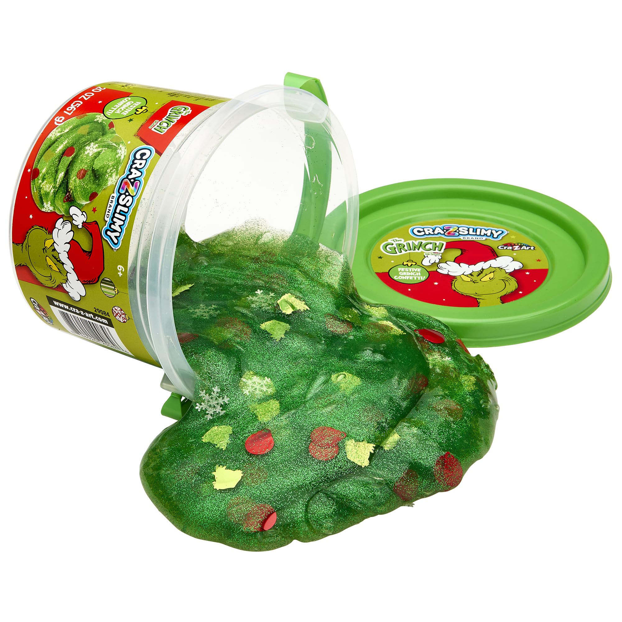 Buy now CRA-Z-Slimy The Grinch Green Glitter Slime Tub, 20 oz ƒ?? Includes Festive Grinch Confetti, Stretchy Holiday Slime for Kids Ages 6+, Sensory Christmas Toy at indiglob india