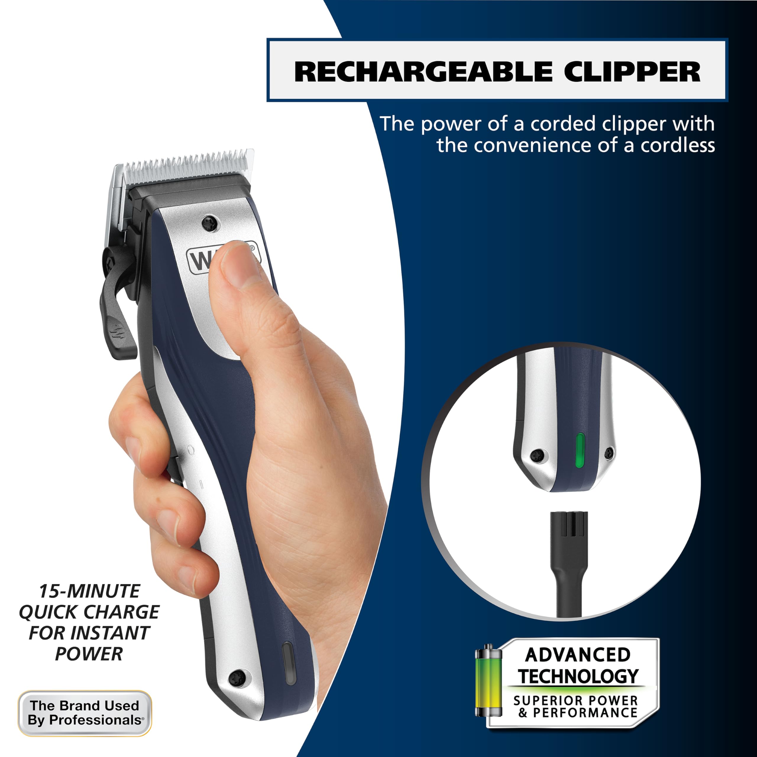 Wahl Lithium Ion Pro Rechargeable Cordless Hair Clippers for Home Haircuts | Cordless At Home Haircuts For Men, Women & Children, Smart Charge Technology For Convenient Haircutting – Model 79470