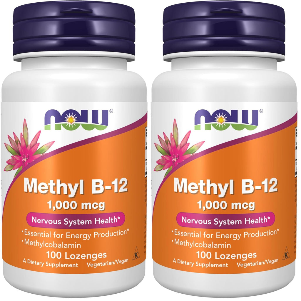 NOW Supplements, Methyl B-12 (Methylcobalamin) 1,000 mcg, Nervous System Health*, 100 Lozenges