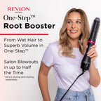 REVLON One-Step Root Booster Round Brush Hair Dryer and Styler, 1.5" Barrel