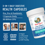 MARYRUTH'S 3-in-1 Probiotics for Digestive Health, 30 Servings