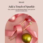 Buy now Kitsch French Hair Pins for Women â€“ Elegant & Durable Metal Hair Fork for Updos, Chignon, Bun & Twist Hairstyles, Secure Hold All Day, Comfortable Fit | Ideal Gifts for Women- Gold, 1pc at indiglob india