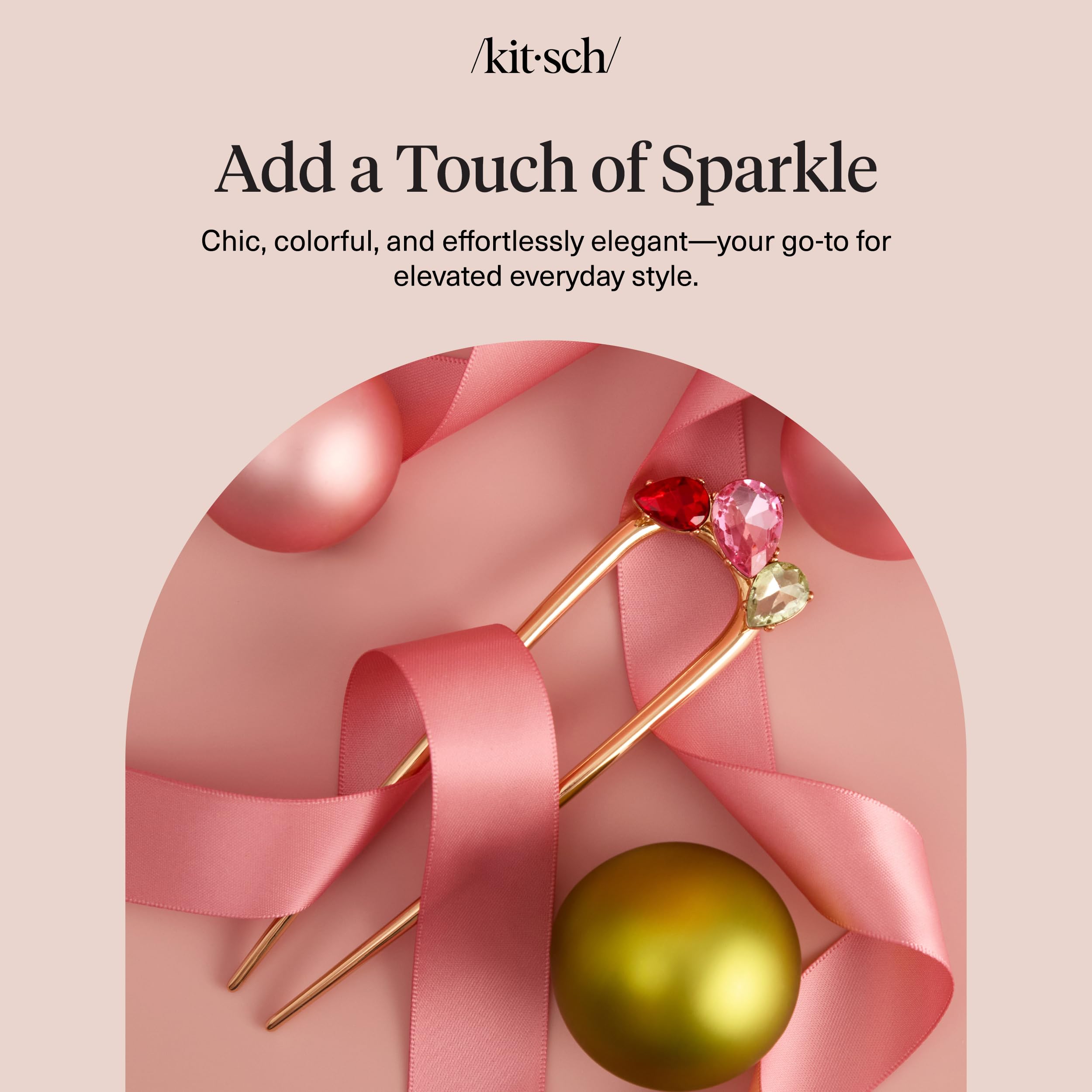 Buy now Kitsch French Hair Pins for Women â€“ Elegant & Durable Metal Hair Fork for Updos, Chignon, Bun & Twist Hairstyles, Secure Hold All Day, Comfortable Fit | Ideal Gifts for Women- Gold, 1pc at indiglob india