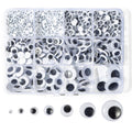 Bflaae 764pcs Black Wiggle Googly Eyes Self Adhesive, 4mm 6mm 8mm 10mm 12mm 15mm 20mm Large and Small Googly Eyes for Crafts