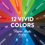 Paper Mate Profile Retractable Ballpoint Pens, Bold Point (1.4mm), Black, 36 Count - Office Supplies, Comfortable Grip, Everyday Writing