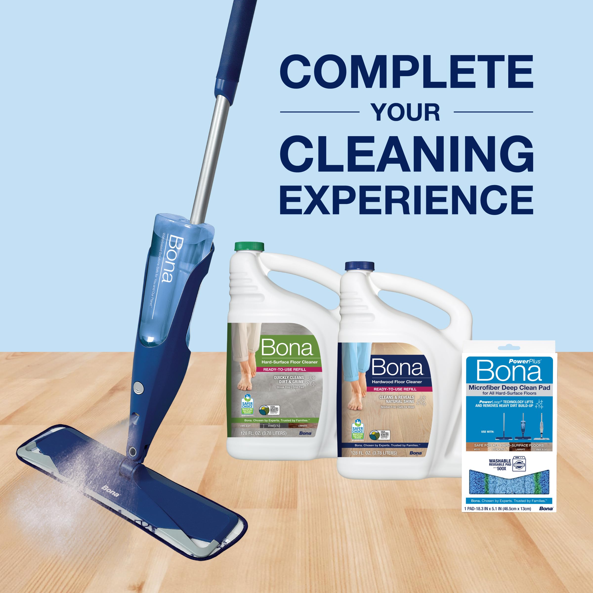 Buy now Bona Mop Microfiber Deep Cleaning Pad for Hardwood & Hard Surface Floors - 1-Pack - For Use With Bona Mops - Dual Zone Cleaning at indiglob india