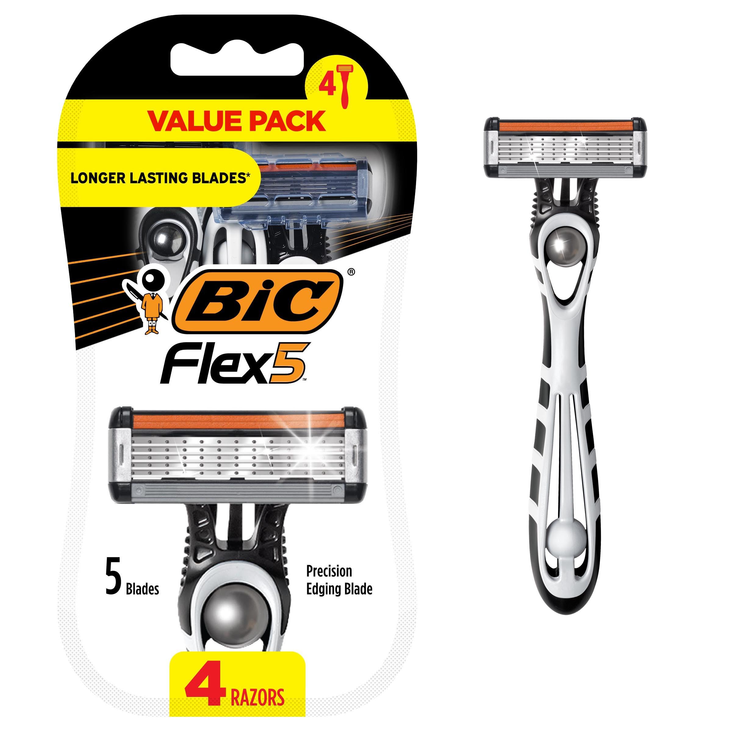BIC Flex 5 Sensitive Mens Disposable Razors, 5-Blade, 2-Pack, Comfortable