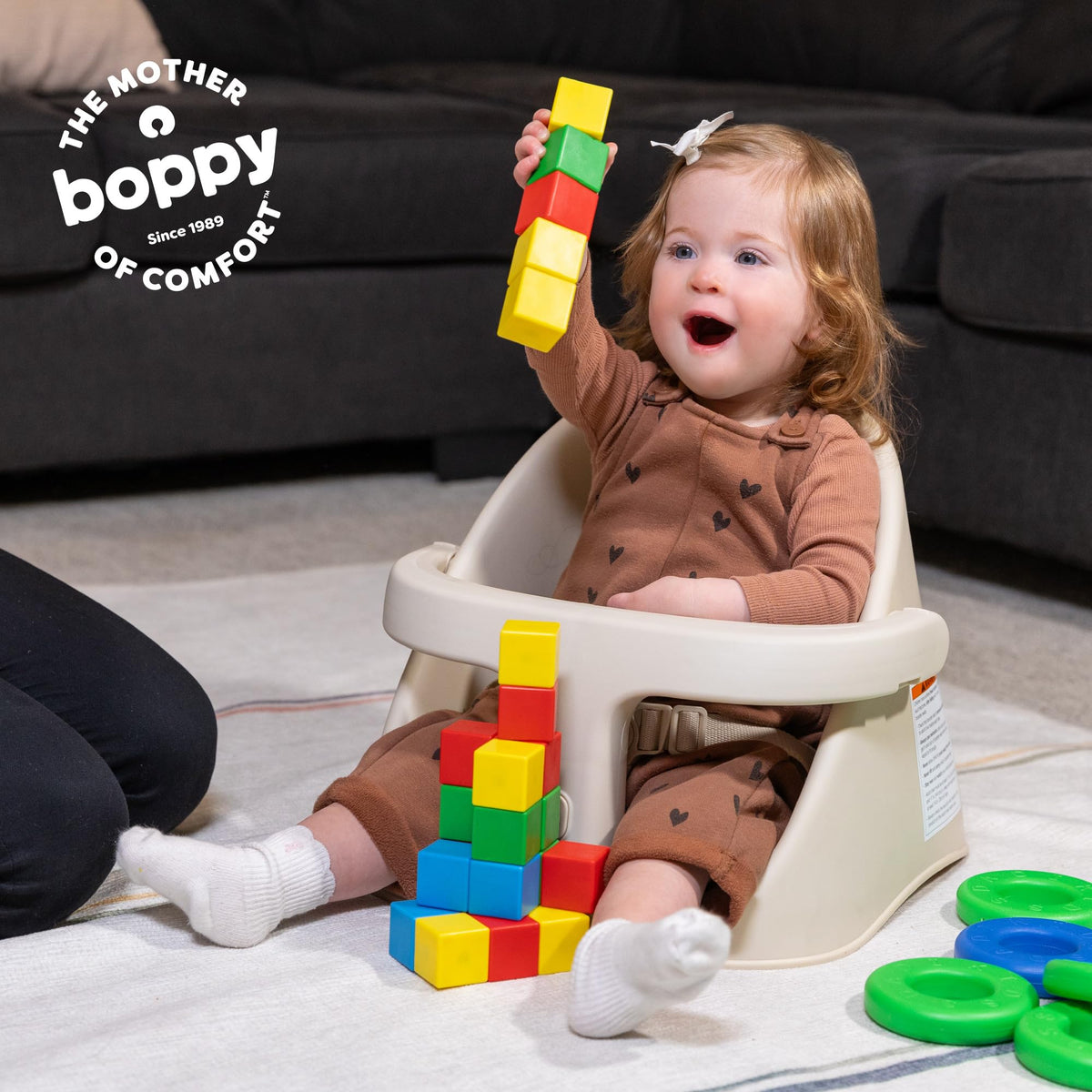 Boppy Proper Posture Floor & Booster Seat, Infant Seat & Washer-Safe Tray