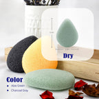 Buy now myHomeBody Natural Konjac Facial Sponges â€“ Teardrop Shape - for Gentle Face Cleansing and Exfoliation - with Activated Charcoal and Aloe Vera, Set of 4 at indiglob india