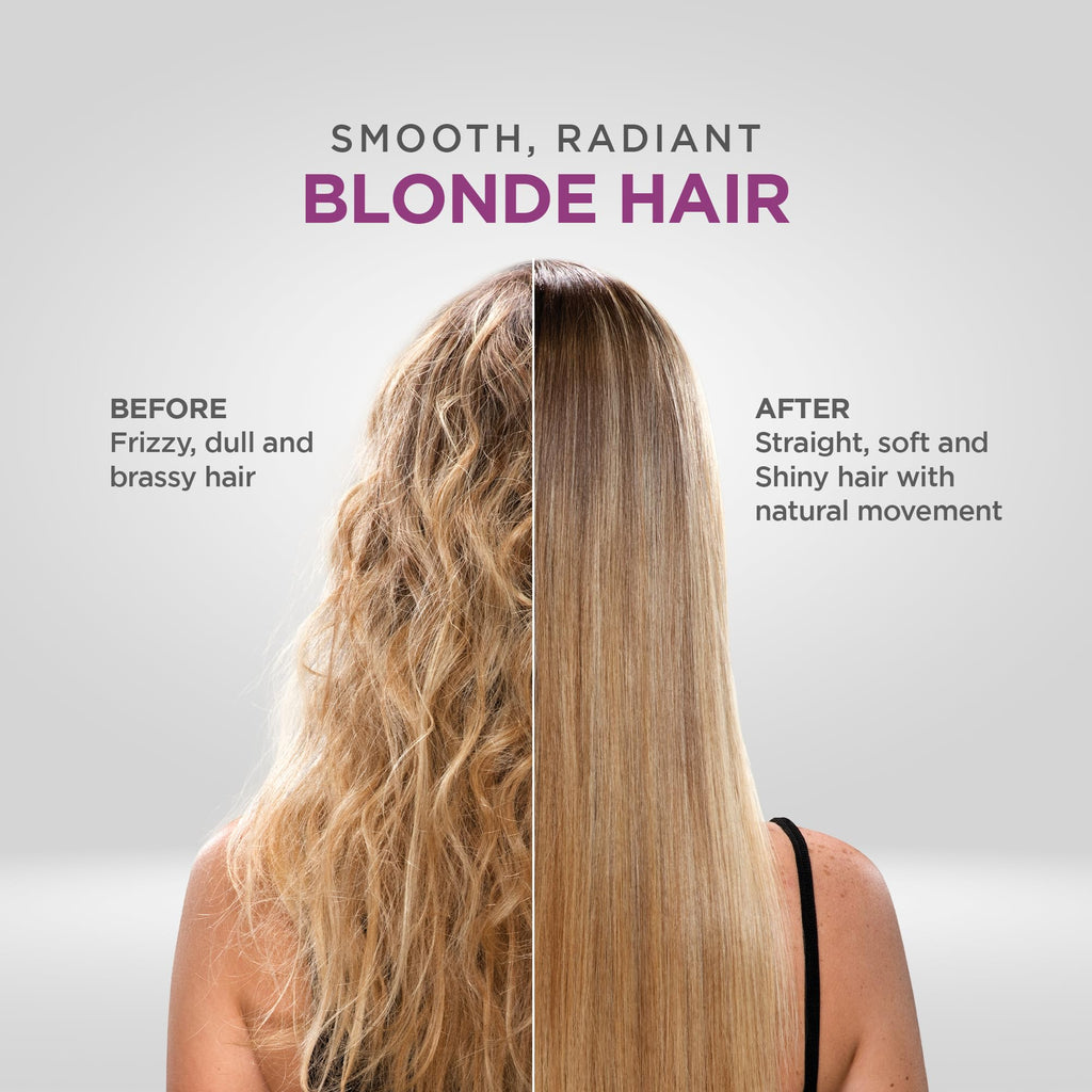 KATIVA Brazilian Keratin Hair Straightening Treatment Blonde, 12 Weeks Smooth Hair at Home, Anti Frizz Smoothing System for Light & Blonde Hair, Formaldehyde Free