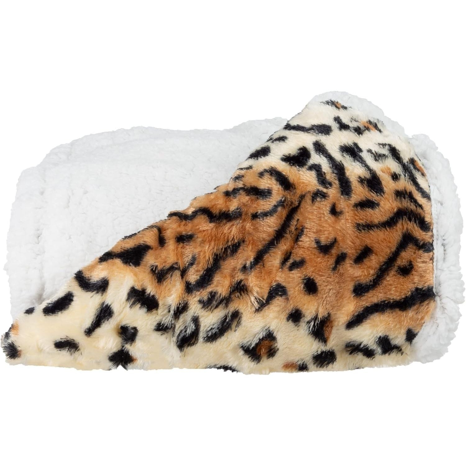 Buy now Sherpa Fleece Throw Blanket - 50x60-Inch Machine-Washable Reversible Throw - Fluffy Blankets for Couch, Chair, or Bed by Lavish Home (Leopard) Tiger at indiglob india