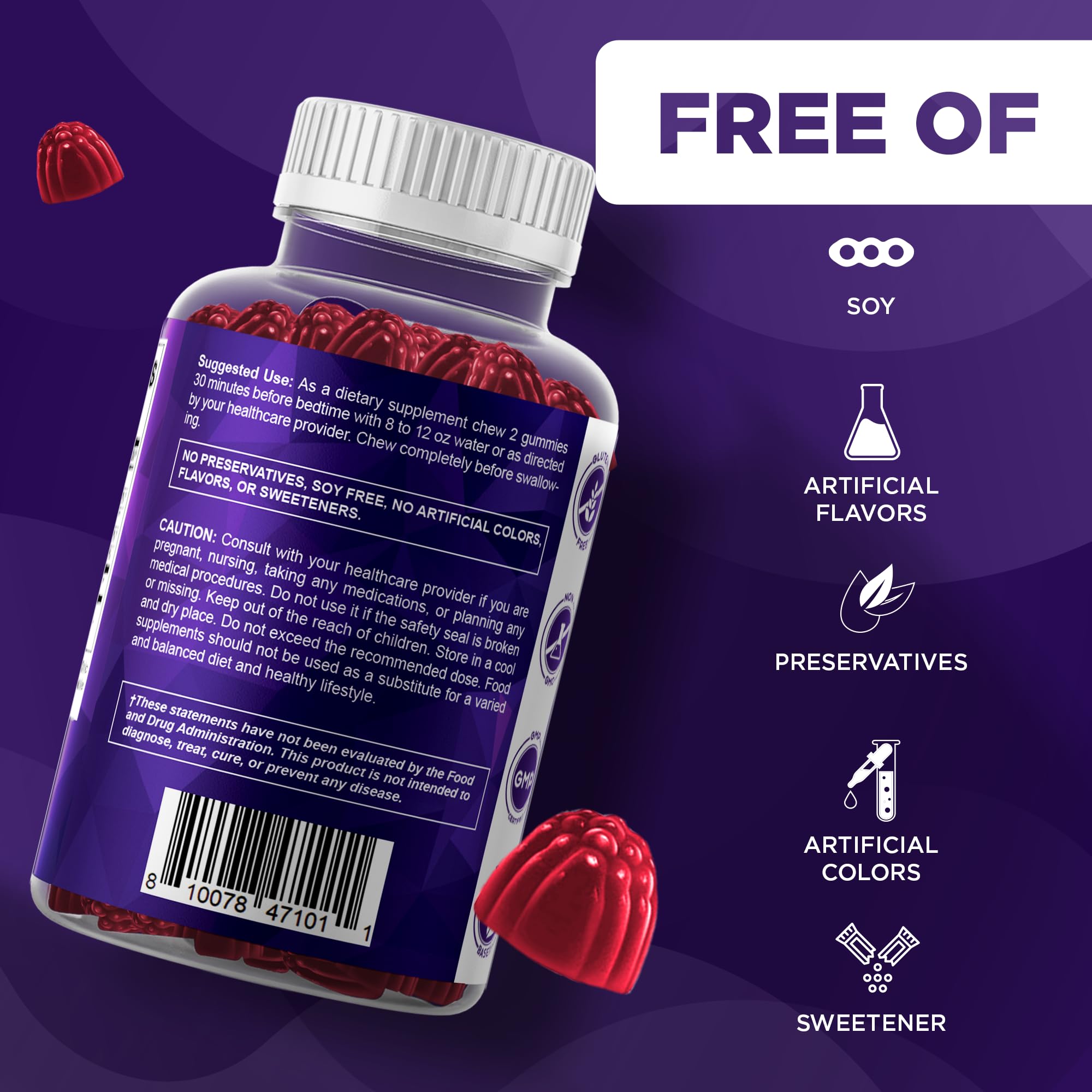 Vitamatic Melatonin 20 mg Gummies, Vegan, Strawberry, 60 Count | 20 mg Melatonin Per Serving, Promotes Relaxation & Sleep Support*, Plant-Based, Gluten Free, Non-GMO