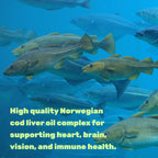 Wild Caught Cod Liver Oil 2,000mg Per Serving, 240 Softgels – Extra Strength EPA DHA Omega 3 with Vitamin D & A – Burpless, Lemon Flavored – Vision, Heart, Brain, & Immune Support