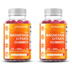 Vitamatic Magnesium Citrate Gummies, 600 mg, 60 Vegan Gummies | 600 mg Magneisum Citrate Per Serving with 70 mg of Elemental Mg, Natural Raspberry Flavor, Non-GMO, Gluten Free, Pectin Based